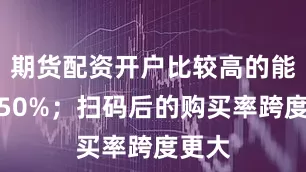 期货配资开户比较高的能达到50%；扫码后的购买率跨度更大